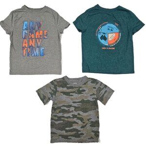 Bundle of 3 Boys’ Tees Carter’s & Cat & Jack Size 4/5 – Camo + Graphics